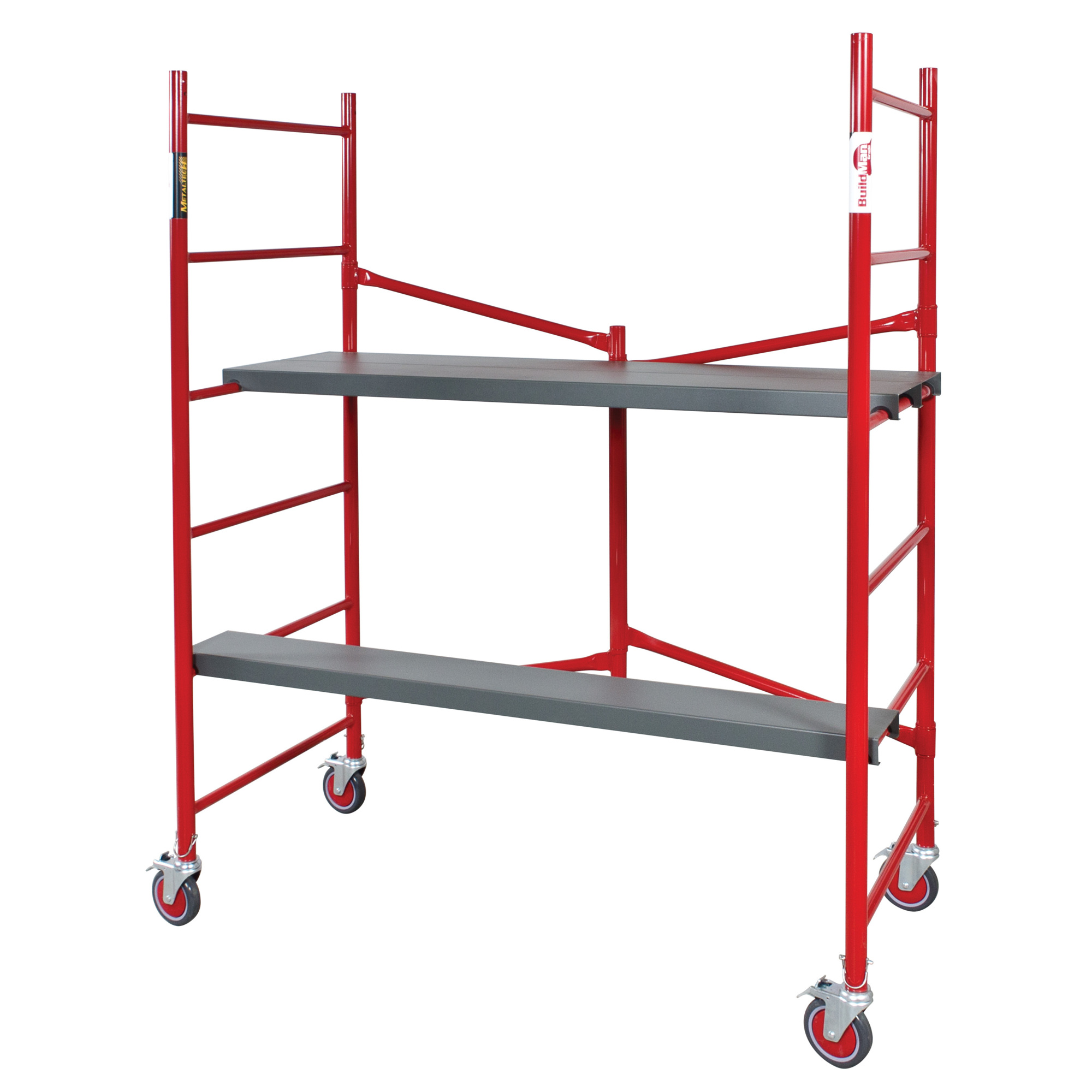 Metaltech BuildMan 6ft. Portable Scaffold, 59 1/4in.W x 30in.D x 74in.H, Model# I-BM6S
